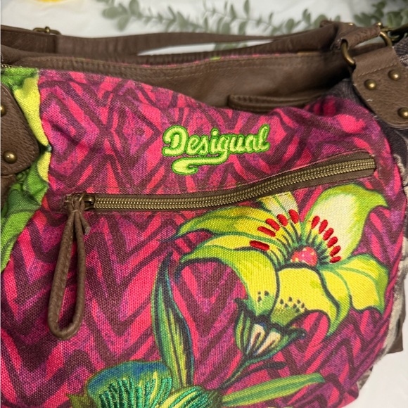 Desigual Handbags - Desigual Women Handbag Boho Multicolor Canva Print Fashion